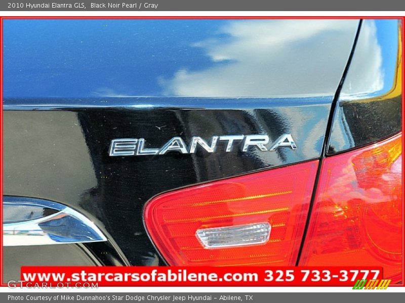 Black Noir Pearl / Gray 2010 Hyundai Elantra GLS