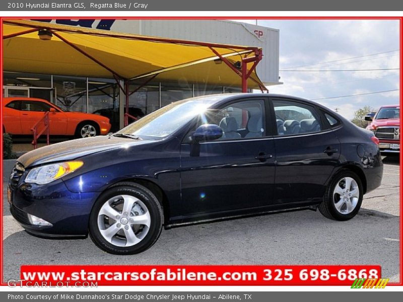 Regatta Blue / Gray 2010 Hyundai Elantra GLS