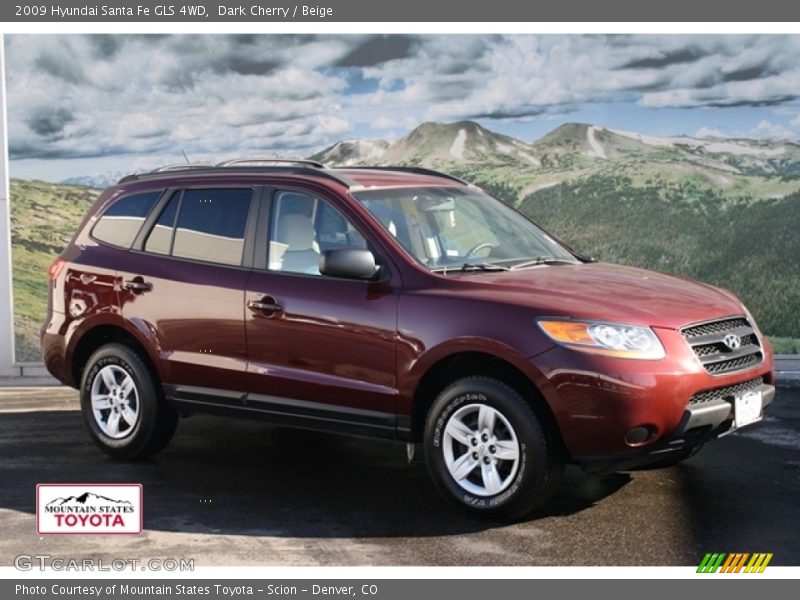 Dark Cherry / Beige 2009 Hyundai Santa Fe GLS 4WD