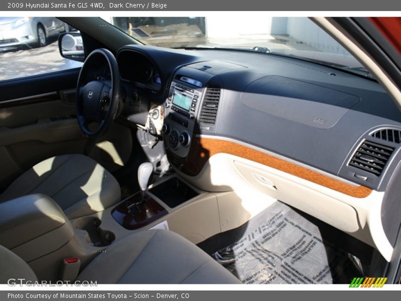Dark Cherry / Beige 2009 Hyundai Santa Fe GLS 4WD