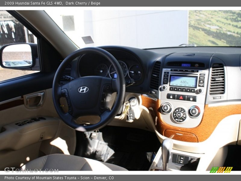 Dark Cherry / Beige 2009 Hyundai Santa Fe GLS 4WD