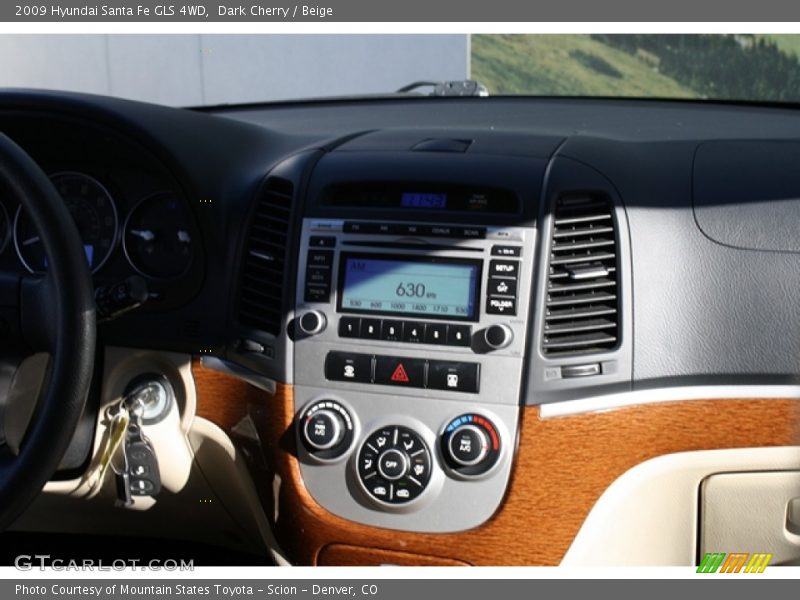 Dark Cherry / Beige 2009 Hyundai Santa Fe GLS 4WD