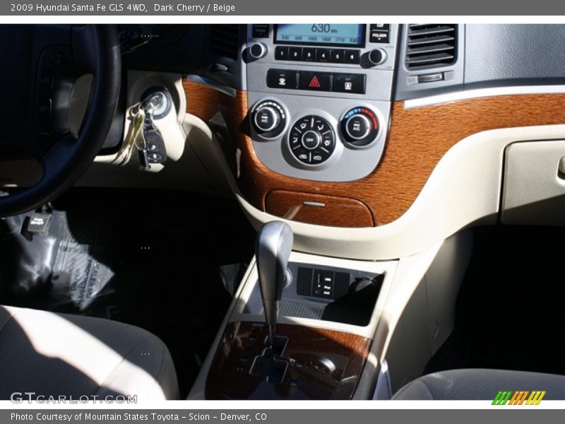 Dark Cherry / Beige 2009 Hyundai Santa Fe GLS 4WD