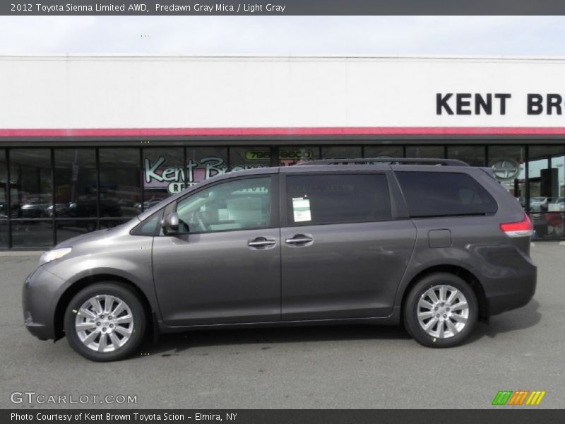 Predawn Gray Mica / Light Gray 2012 Toyota Sienna Limited AWD