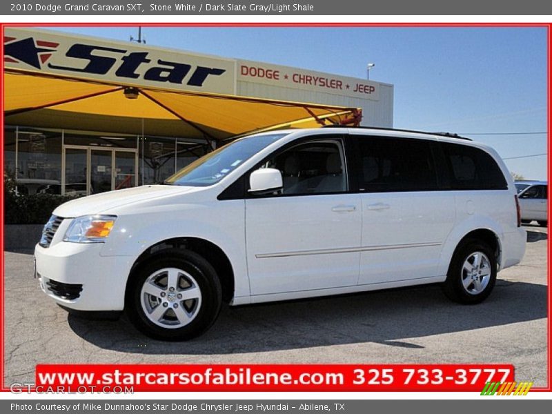 Stone White / Dark Slate Gray/Light Shale 2010 Dodge Grand Caravan SXT