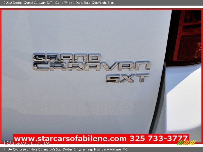 Stone White / Dark Slate Gray/Light Shale 2010 Dodge Grand Caravan SXT