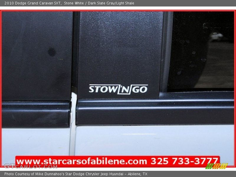 Stone White / Dark Slate Gray/Light Shale 2010 Dodge Grand Caravan SXT