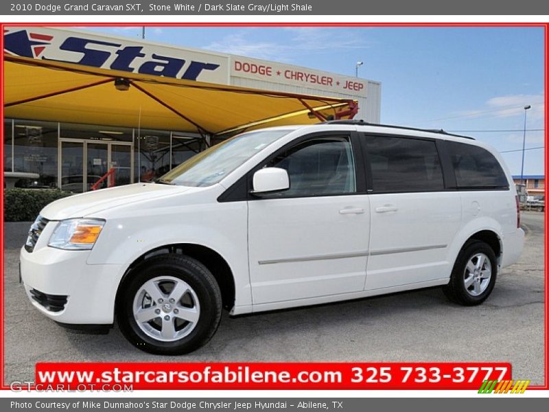 Stone White / Dark Slate Gray/Light Shale 2010 Dodge Grand Caravan SXT
