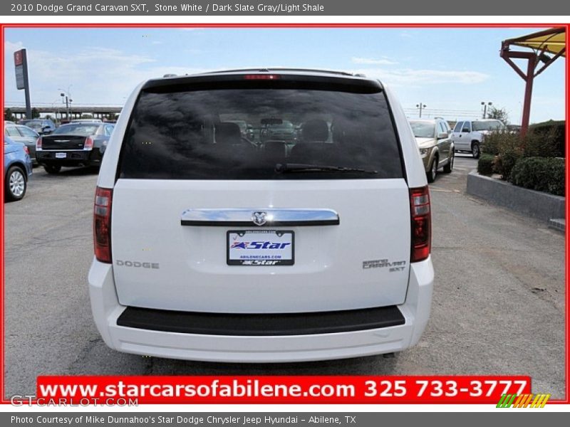 Stone White / Dark Slate Gray/Light Shale 2010 Dodge Grand Caravan SXT