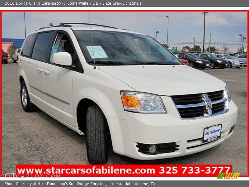 Stone White / Dark Slate Gray/Light Shale 2010 Dodge Grand Caravan SXT