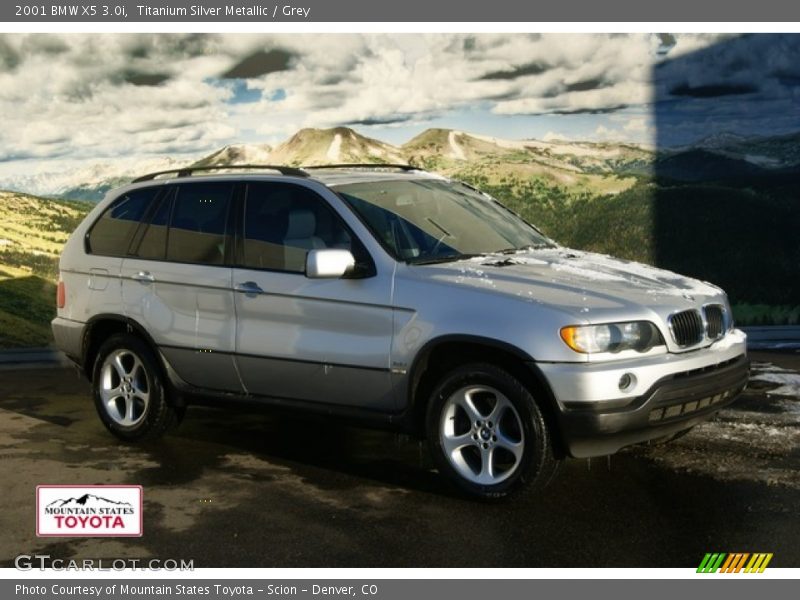 Titanium Silver Metallic / Grey 2001 BMW X5 3.0i