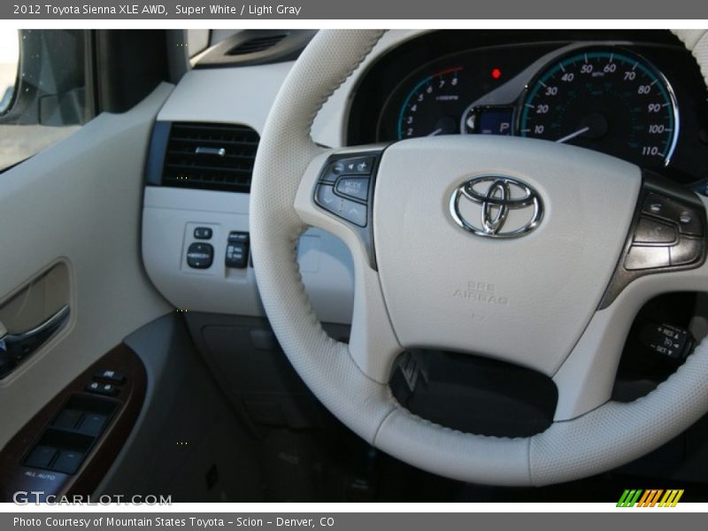 Super White / Light Gray 2012 Toyota Sienna XLE AWD