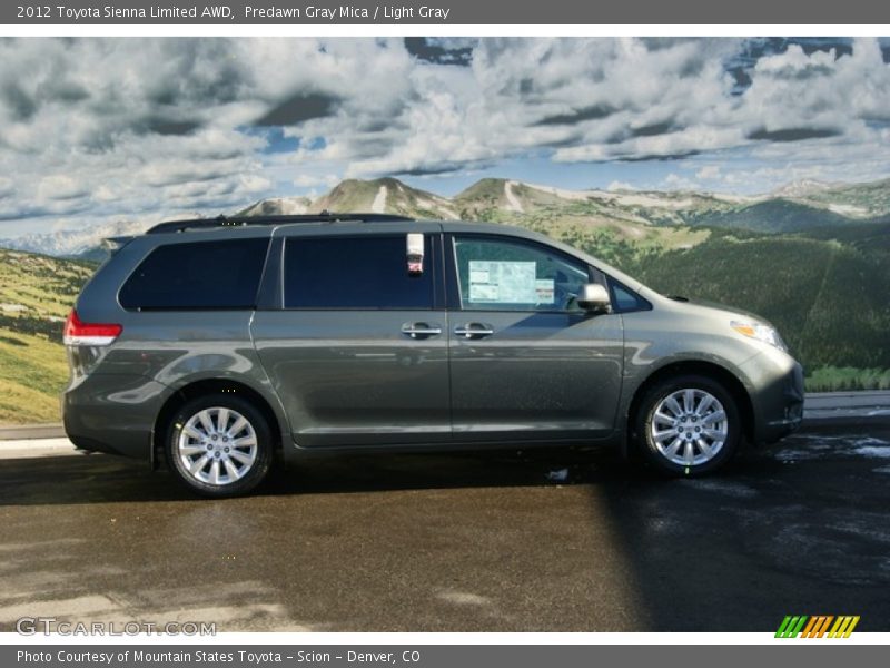 Predawn Gray Mica / Light Gray 2012 Toyota Sienna Limited AWD