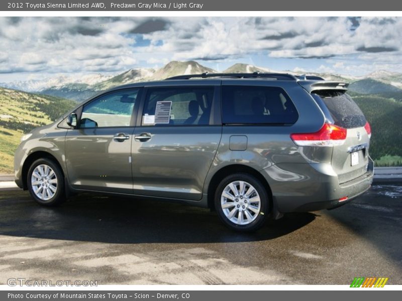 Predawn Gray Mica / Light Gray 2012 Toyota Sienna Limited AWD