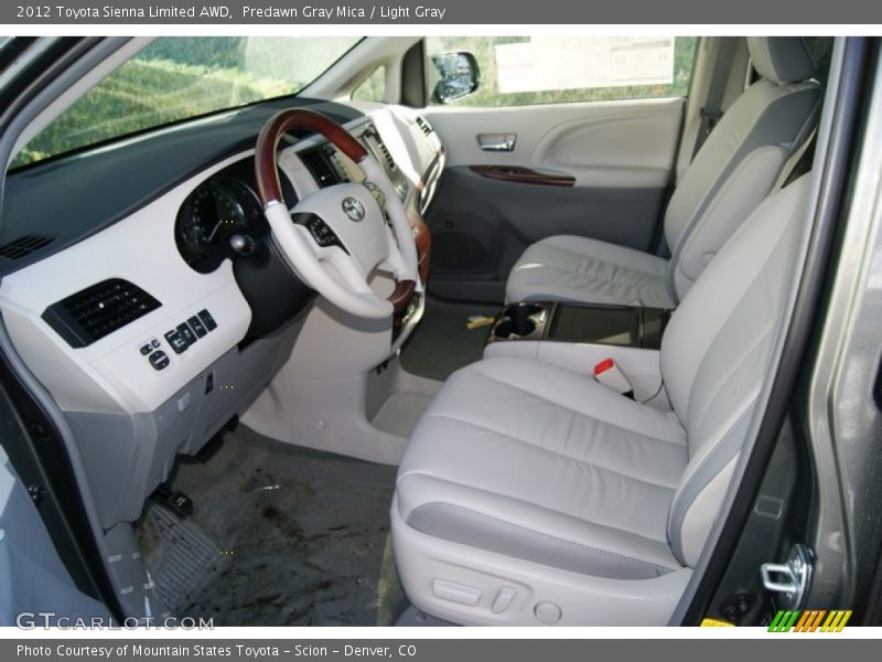 Predawn Gray Mica / Light Gray 2012 Toyota Sienna Limited AWD