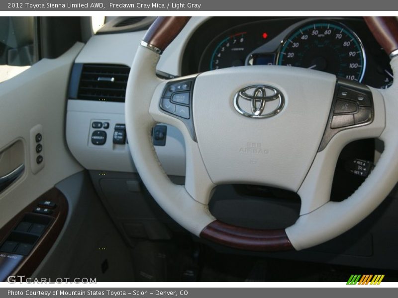 Predawn Gray Mica / Light Gray 2012 Toyota Sienna Limited AWD
