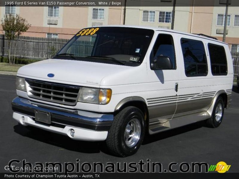 White / Beige 1995 Ford E Series Van E150 Passenger Conversion
