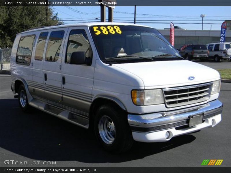 White / Beige 1995 Ford E Series Van E150 Passenger Conversion