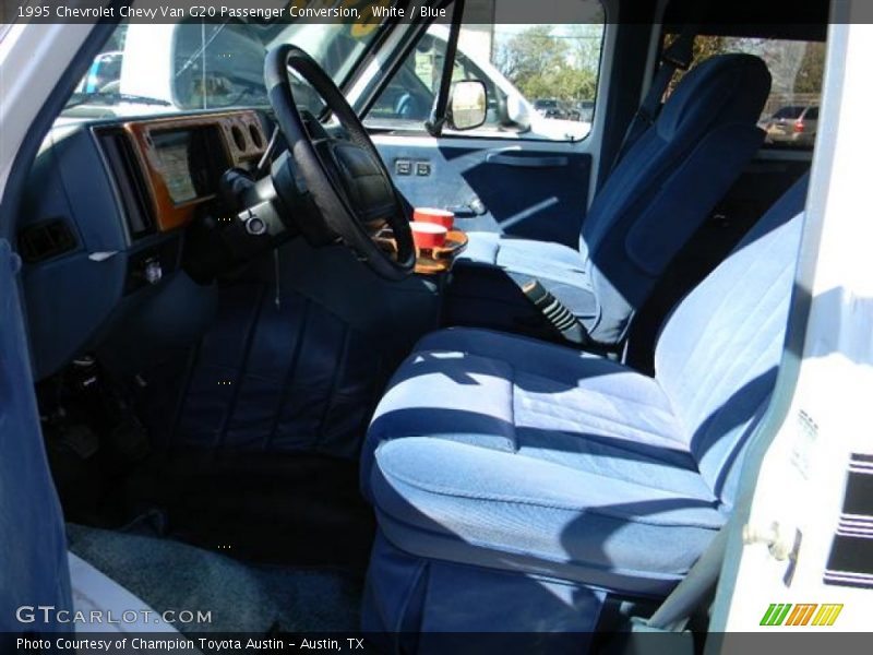 White / Blue 1995 Chevrolet Chevy Van G20 Passenger Conversion