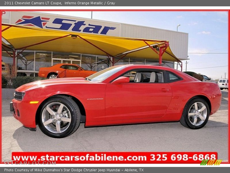 Inferno Orange Metallic / Gray 2011 Chevrolet Camaro LT Coupe