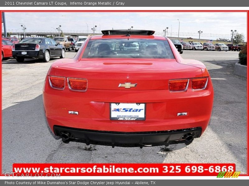 Inferno Orange Metallic / Gray 2011 Chevrolet Camaro LT Coupe