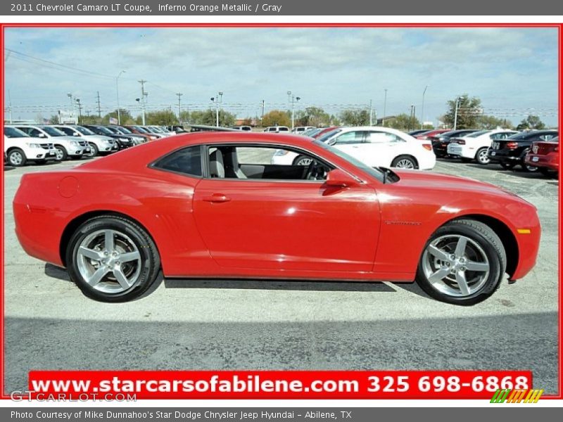 Inferno Orange Metallic / Gray 2011 Chevrolet Camaro LT Coupe