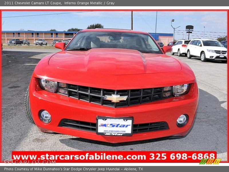 Inferno Orange Metallic / Gray 2011 Chevrolet Camaro LT Coupe