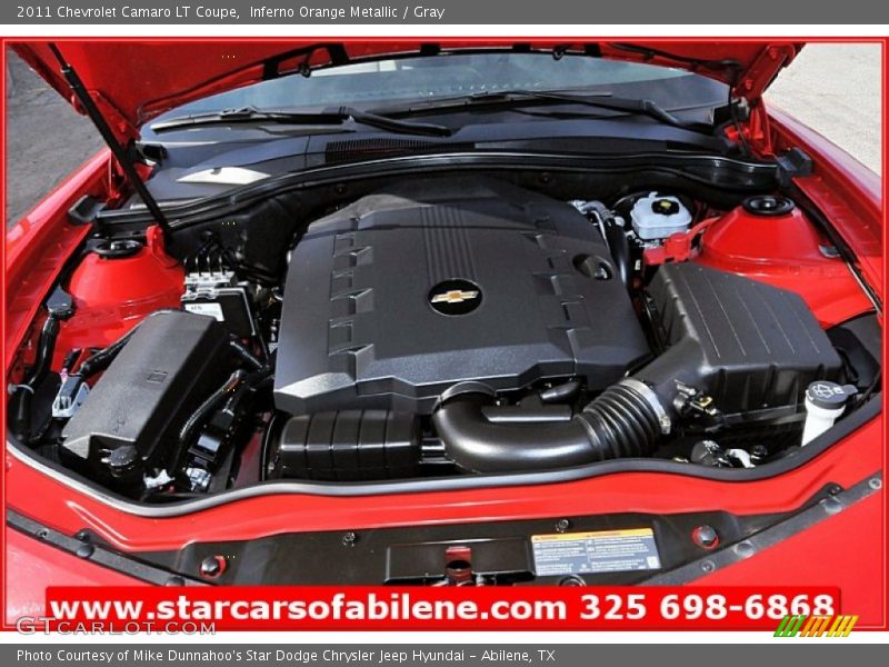Inferno Orange Metallic / Gray 2011 Chevrolet Camaro LT Coupe