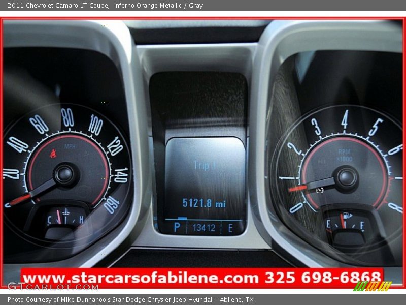 Inferno Orange Metallic / Gray 2011 Chevrolet Camaro LT Coupe