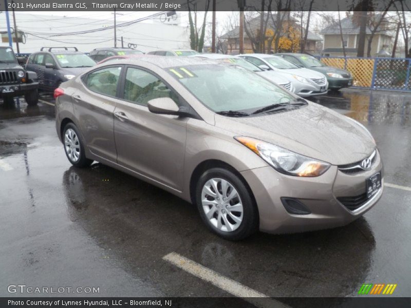 Titanium Gray Metallic / Beige 2011 Hyundai Elantra GLS