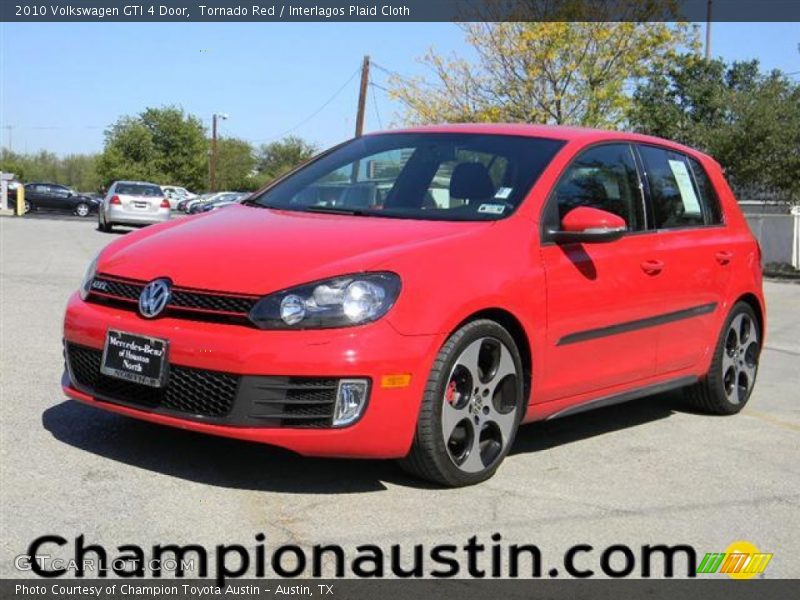Tornado Red / Interlagos Plaid Cloth 2010 Volkswagen GTI 4 Door