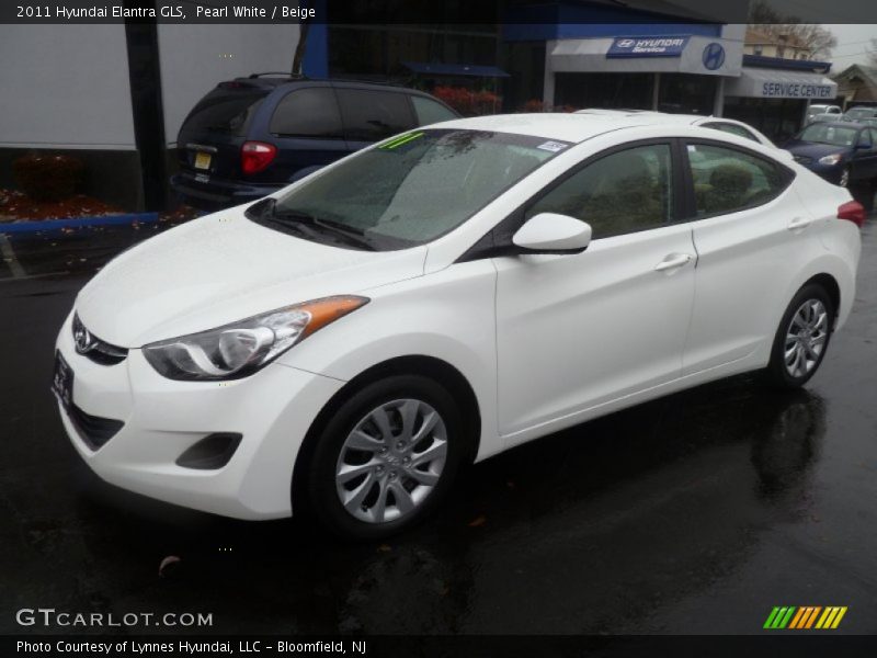 Pearl White / Beige 2011 Hyundai Elantra GLS