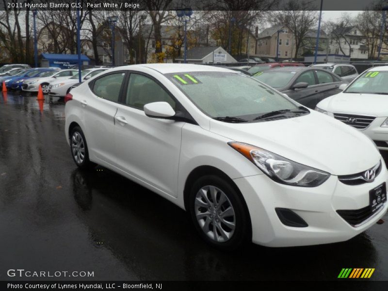 Pearl White / Beige 2011 Hyundai Elantra GLS