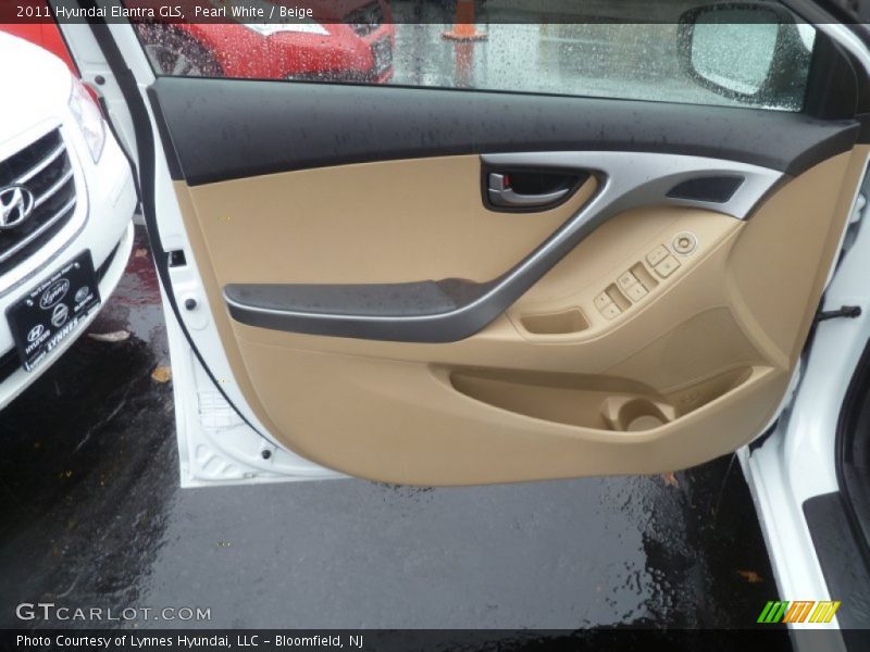 Pearl White / Beige 2011 Hyundai Elantra GLS