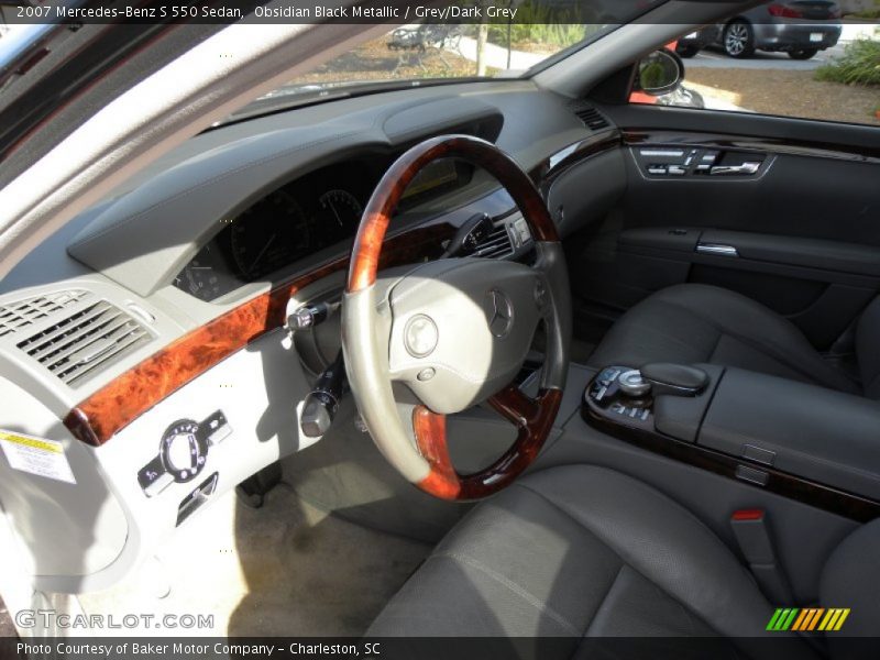 Obsidian Black Metallic / Grey/Dark Grey 2007 Mercedes-Benz S 550 Sedan