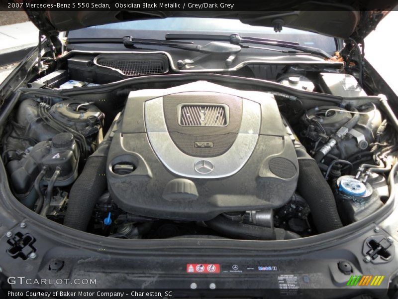Obsidian Black Metallic / Grey/Dark Grey 2007 Mercedes-Benz S 550 Sedan