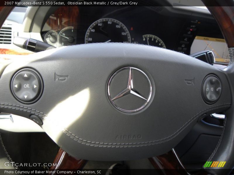 Obsidian Black Metallic / Grey/Dark Grey 2007 Mercedes-Benz S 550 Sedan