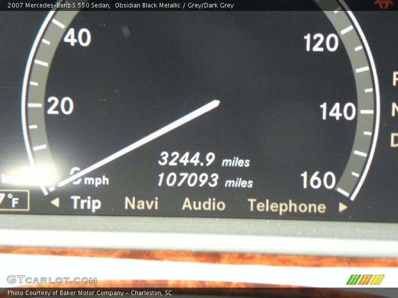 Obsidian Black Metallic / Grey/Dark Grey 2007 Mercedes-Benz S 550 Sedan