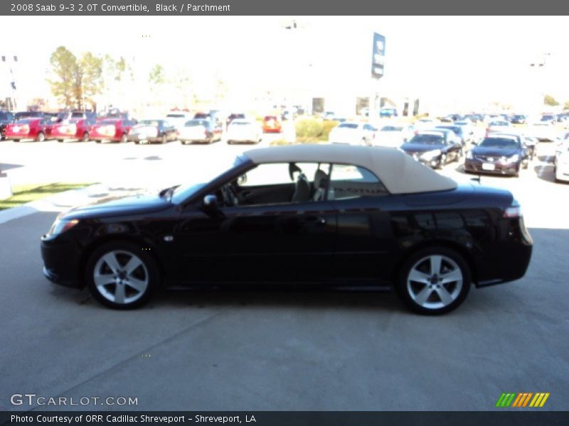 Black / Parchment 2008 Saab 9-3 2.0T Convertible