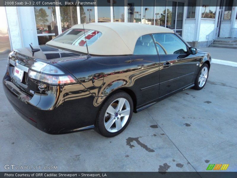 Black / Parchment 2008 Saab 9-3 2.0T Convertible