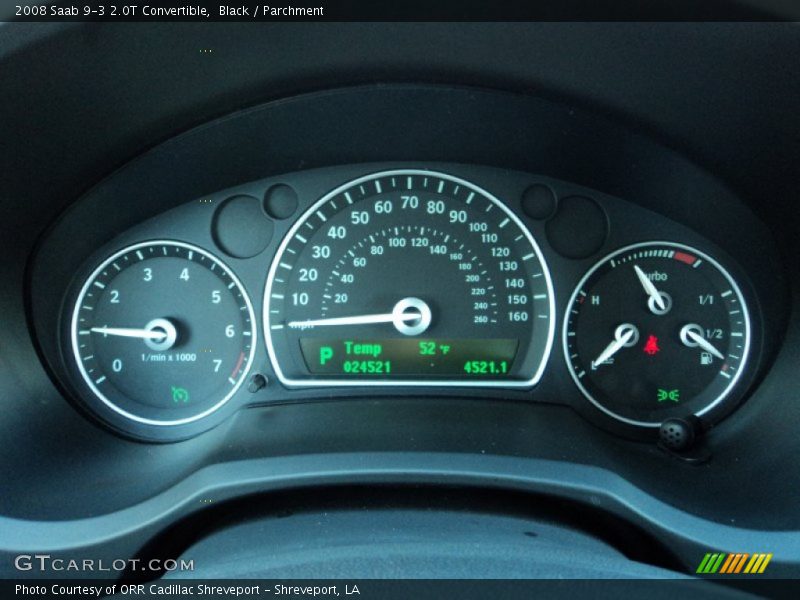 Black / Parchment 2008 Saab 9-3 2.0T Convertible