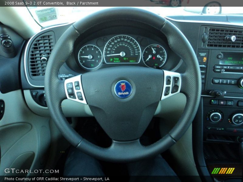 Black / Parchment 2008 Saab 9-3 2.0T Convertible