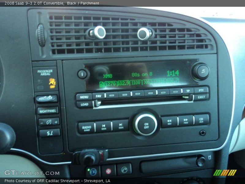Black / Parchment 2008 Saab 9-3 2.0T Convertible