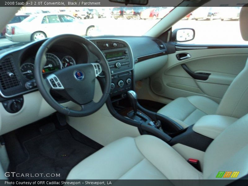 Black / Parchment 2008 Saab 9-3 2.0T Convertible