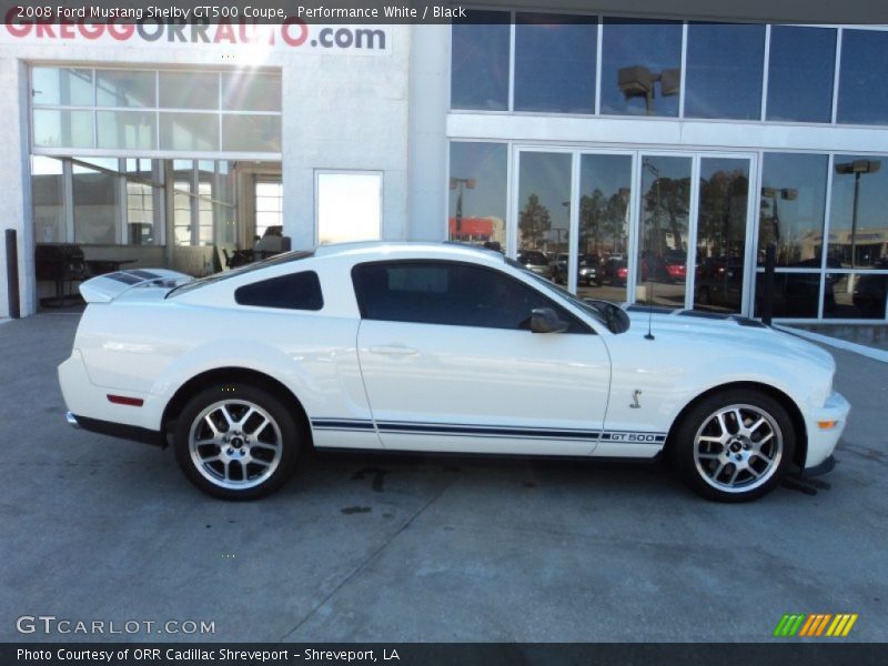 Performance White / Black 2008 Ford Mustang Shelby GT500 Coupe