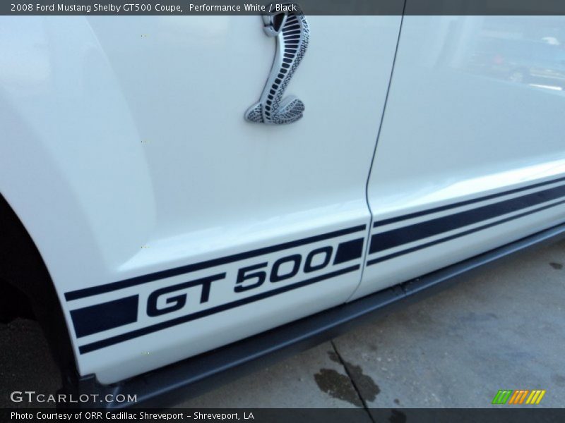 Performance White / Black 2008 Ford Mustang Shelby GT500 Coupe