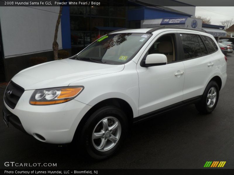 Powder White Pearl / Beige 2008 Hyundai Santa Fe GLS