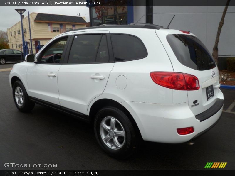 Powder White Pearl / Beige 2008 Hyundai Santa Fe GLS