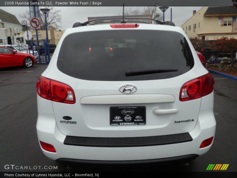 Powder White Pearl / Beige 2008 Hyundai Santa Fe GLS