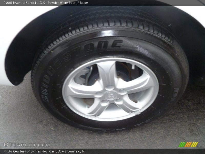 Powder White Pearl / Beige 2008 Hyundai Santa Fe GLS